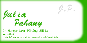 julia pahany business card