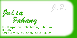 julia pahany business card